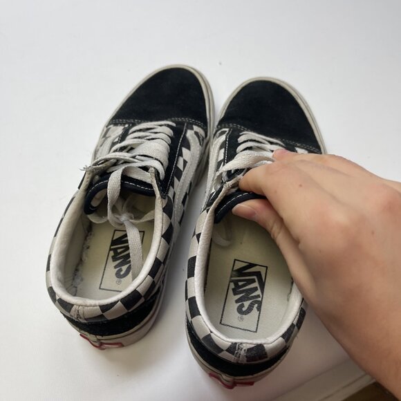 Y2K Vans Old Skool Platform Black White Checkerboard Women’s Size 6 Skater Punk - Picture 9 of 14
